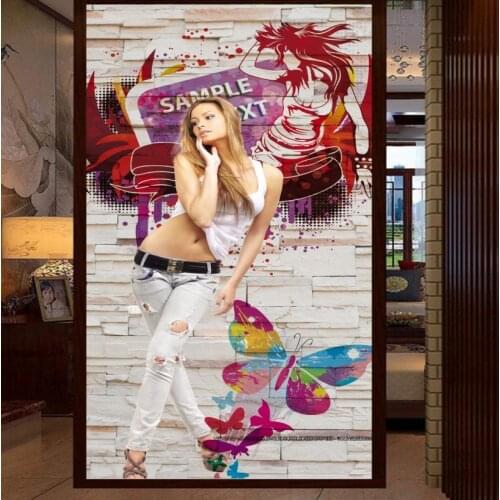 Dropship Custom Photo Wallpaper 3D Brick Wall Background Bar Nightclub Sexy Beauty Tooling Entrance Living Room Wallpaper Mural
