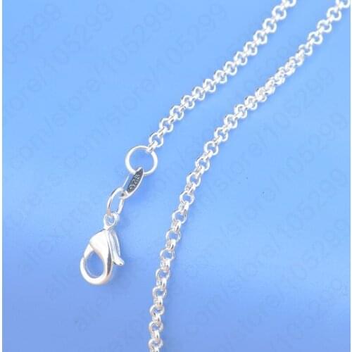 1PC Retail Free Shipping 925 Sterling Silver Pearl Necklace With Flexible Lobster Clasps 16"-30" For Choice Cross Chains