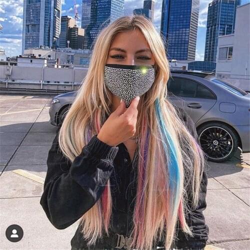 Shiny Rhinestone Crystal Face Mask Jewelry For Unisex Simple Sexy Nightclub Party Face Accessory Gift Mask With Rhinestone