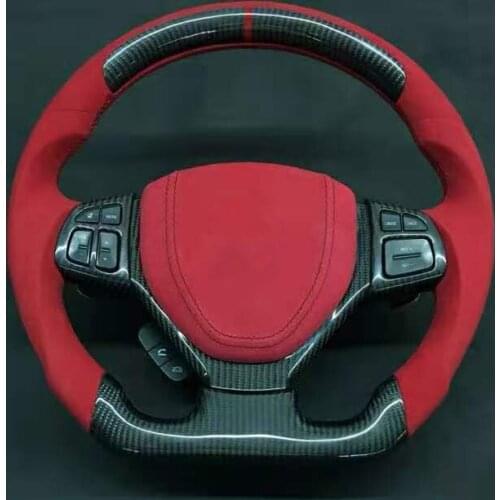 Cuatomized Real Carbon Fiber Sports Steering Wheel Alcantara Leather compatible for SUZUKI SX4 S-Cross 2016-2020