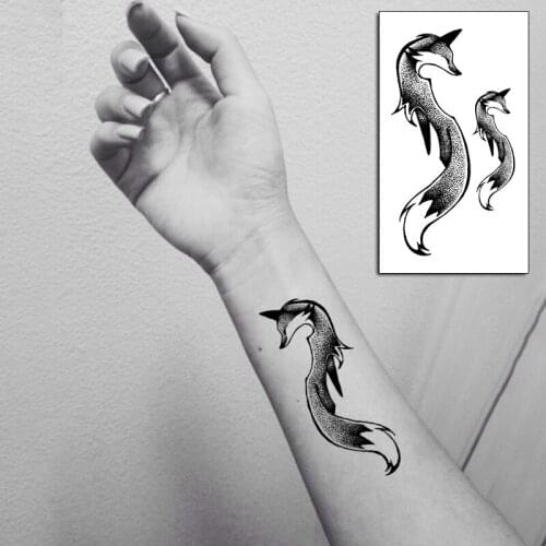 Tattoo Sticker Sexy Fox Animal Anime Water Transfer Temporary Small Fake Tatoo Body Art Tatoo for Kids Girl Boy