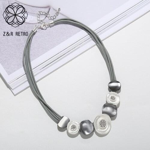 Trend Neck Chokers Necklace with Beads Suspension Costume Jewelry for Women Long Chains Pendants Collar Gothic Accessories 2021