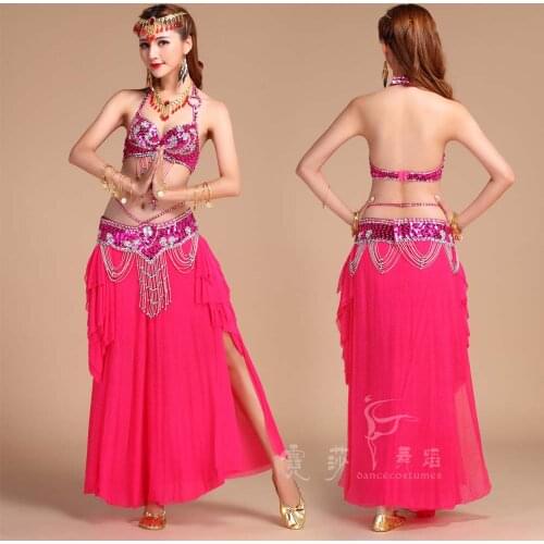High Quality Luxury Belly Dance Costume Sexy Womens Indian Dance Performance Costume S-l