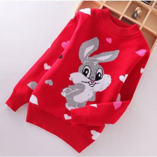 Winter Girls Sweater Keep warm Girls clothing Cotton clothing childrens Sweater O-neck pullover knitting Sweater Kids clothes