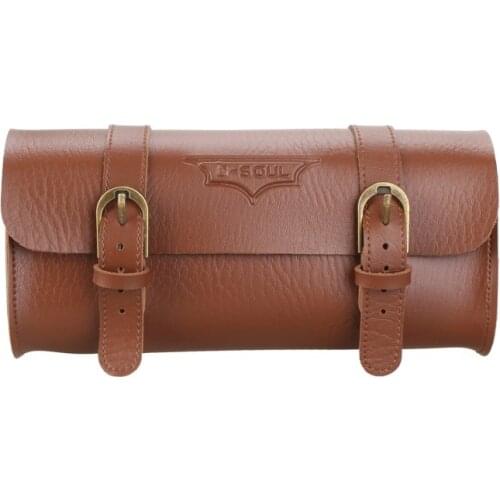 1pcs Retro Bicycle Tail Bag PU Leather Cycling Bag Saddle Pouch Rear Pannier Personalized Riding Vintage Bicycle Bag