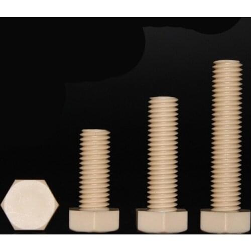 1pcs M16 hexagon head PEEK screw outer hex headed corrosion resistant high temperature anti-acid base bolt 35mm-80mm length