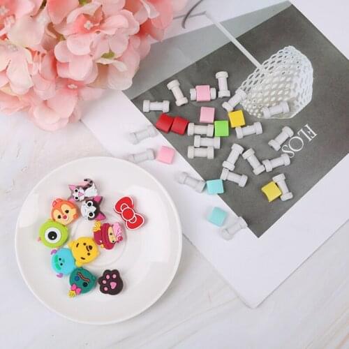 10PCS Cartoon Cable Protector for Iphone Cable Winder Cover Organizer Case for USB Charging Random Silicone KOQZM