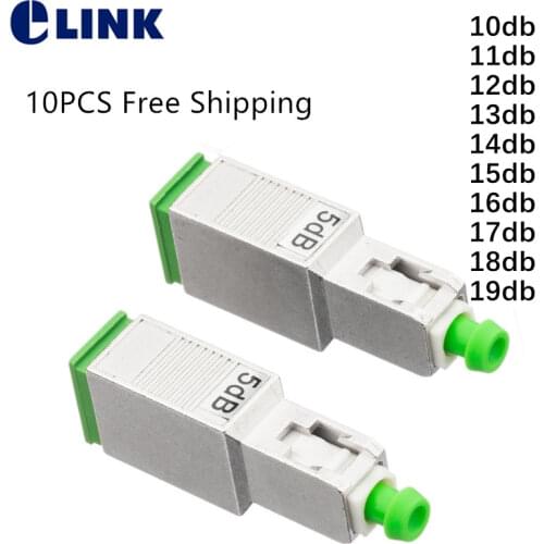 10pcs SC/APC fiber FM attenuator female to male plug type 6db 7db 8db 9db 10db 11db FTTH optical attenuator Free Shipping ELINK