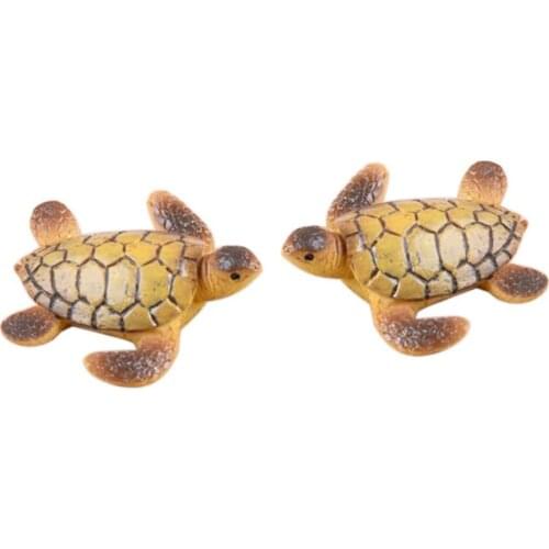 2Pcs Resin Turtle Model Miniature Fairy Garden Bonsai Dollhouse Figurine Decor