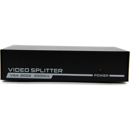 200Mhz 2 Port VGA SVGA Hi-Resolution 1 PC 2 Monitor 1 To 2 splitter For Monitor
