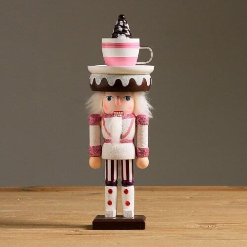 25cm cake Nutcracker man Movable doll puppets, hand-painted walnut children Christmas toy gift D323