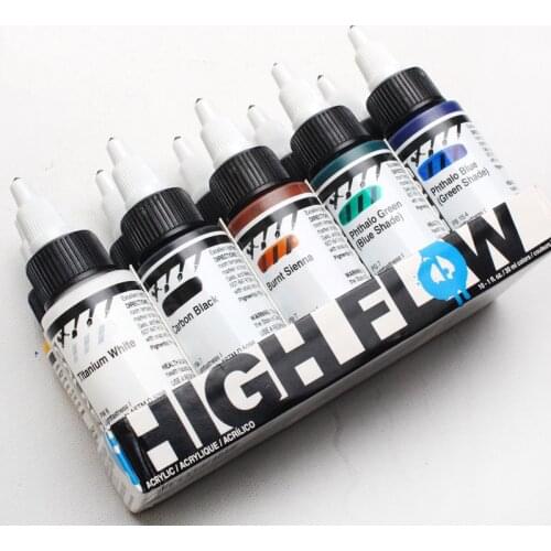 American Golden Acrylic Paint 10 Color Set HIGH FLOW ACRYLICS High Fluidity Liquid Acrílico Painting