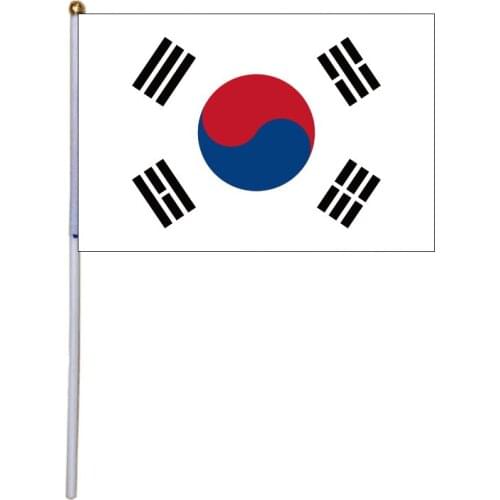 Free shipping xvggdg 100pcs 14 * 21cm korea hand flag Promotion Wholesale Small korea Hand Waving National Flag
