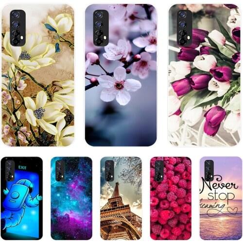 For Realme 7 RMX2155 Case Phone Cover Silicone Soft TPU Back Cases for OPPO Realme 7 4G Case Realme7 RMX2151 Bumper Fundas 6.5