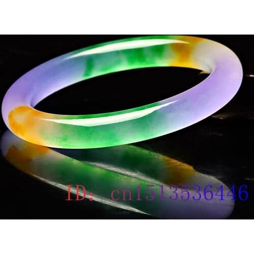 Colour Jade Bangle Bracelet Tricolor Natural Jewelry Charm Amulet Fashion Jadeite Carved Chinese Gifts