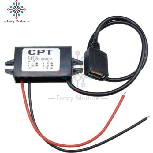 DC-DC 12V to 5V Step-Down Power Supply Module USB Female Port Converter Potting Waterproof power module for phone charger