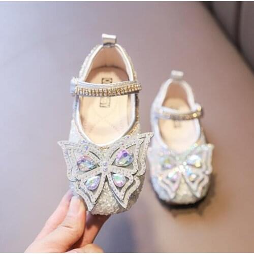 Kids Shoes Girls Princess Glitter Flats Children Fashion Shoes Sequin Bow Toddler Flats Shoes Spring New Kids Sneakers