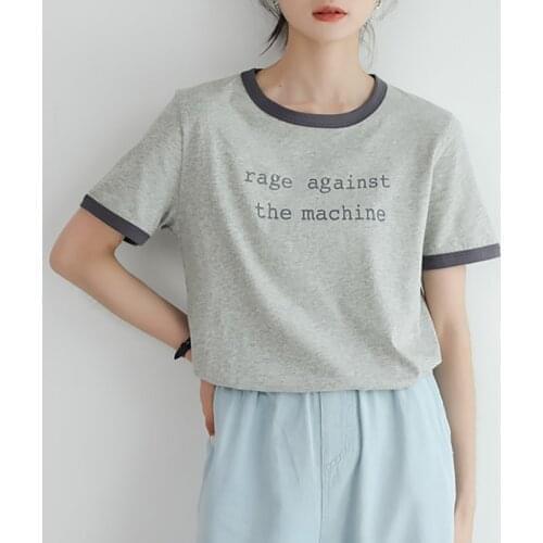 Summer New Womens T Shirt Cotton O Neck Loose Slim Thin Casual Tops Female Short Sleeve Character Print Basic Tee T-Shirt Femme