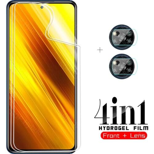 4-in-1 Hydrogel Soft Film for xiaomi poco x3 nfc f3 m3 x 3 pro pocophone x3pro m3pro back screen protector camera lens glass