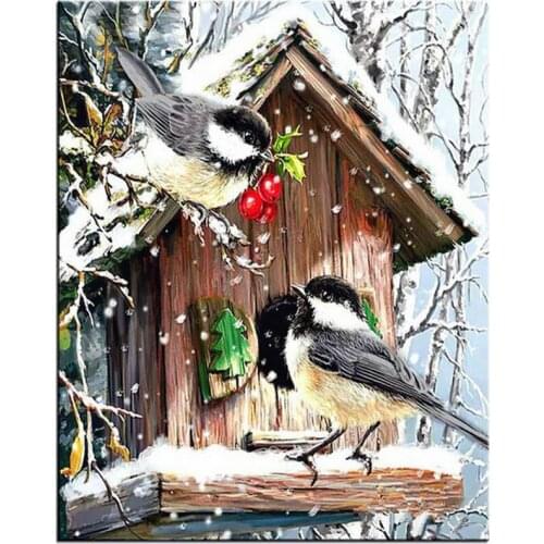 Hot sale diamonds cross stitch snow bird 5D DIY diamond embroidery full square diamond mosaic rhinestone animal decoration