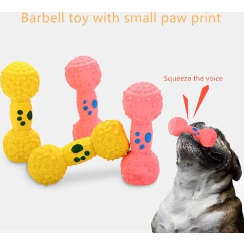 Puppy Pet Toy Dog Chew Interactive Bones Barbell Molar Teeth Clean Teeth Bite Bones Resistant Emulsion Squeak Toys