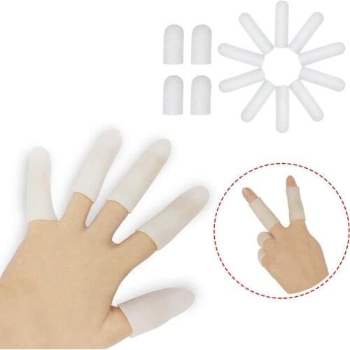 New 4/5Pcs Gel Finger Cots Little Toe Tube Protector Hand Cracking Eczema Sleeves
