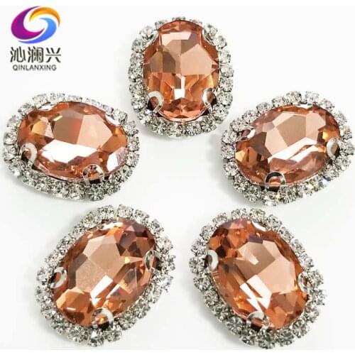 Water red oval shape top quality sew on Glass Crystal buckle,flatback loose rhinestones,Diy/Clothing/wedding decoration SWTK08