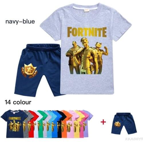 Fortnites Summer Tracksuit Kids Clothing Sets Baby Boys T-Shirt Fashion Sports Suits t shirts+Pants 2 Pcs girl Cotton Clothes