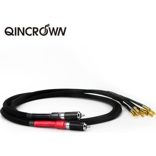 Speaker Line Horn Line Single End RCA Lotus Head to Double Banana Head Line