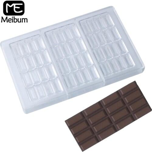 Meibum 3 Cavity DIY Polycarbonate Chocolate Mold 4×4 Grid Shape Candy Mould Party Pastry Decoration Confectionery Pan