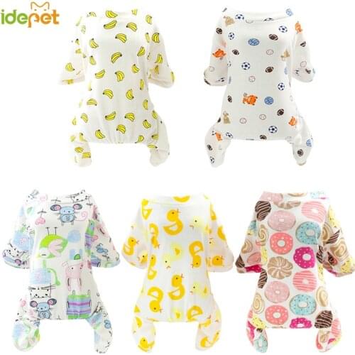Cute Small Dogs Pajamas For Pet Dogs Cat Clothes Puppy Jumpsuit For Dog Coat For Chihuahua Pomeranian Dogs Print Clothing Shirt