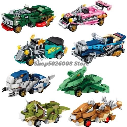 MOC Mini Toys Pull Back Classic Rally Car Building Blocks City Racing Speed Cool Fashion Dinosaur Children Educational Toys
