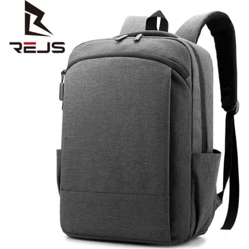 REJS LANGT Mens Backpack with Charging Business Laptop Bag 15.6 Inch Anti-Theft Mochila Waterproof Travel Backpacks School Bag