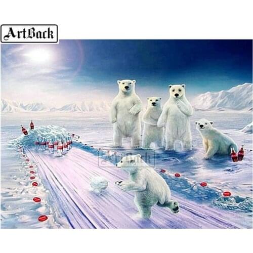 New 5d diy diamond painting polar bear full square / round drill diamond embroidery animal 3D artwork diamond mosaic artwork