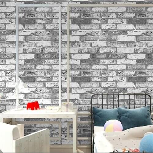 Wellyu Chinese Vintage Imitation Stereo Fake Brick Wallpaper Red Brick Gray Brick обои Background Wall Study Bedroom Wallpaper