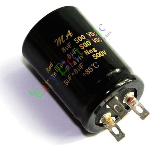 Wholesale and retail 2pc 500V 8uf + 8uf 85C New Can electrolyticCapacitor for tube amp DIY parts free shipping