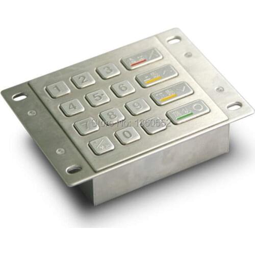 PCI EPP,ATM keypad,Kiosk pin pad, PCI 3.0 certificated stainless steel braille keycap metal keypad, PCI Encrypted Pin Pad