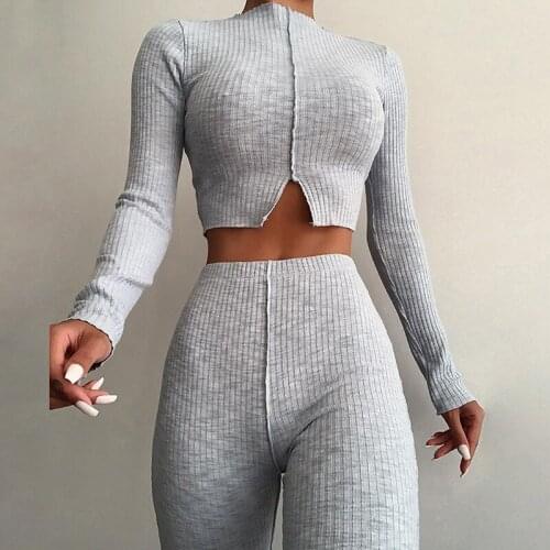 Spring Autumn Women Casual 2 Piece Set Fashion Long Sleeve T Shirt + High Waist Pants Woman Jogging Pants Set Bodycon Tracksuit
