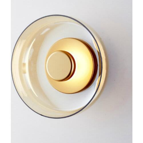 Nordic Post Modern Electroplated Iron Body Glass Lampshade Wall Lamp Bedroom LED Decor Aisle Light Fixture Stair Case Lights