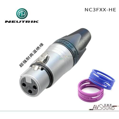 Switzerland NEUTRIK NC3FXX-HE / NC3MXX-HE velvet chrome cannon female / male XLR high temperature and flame resistance