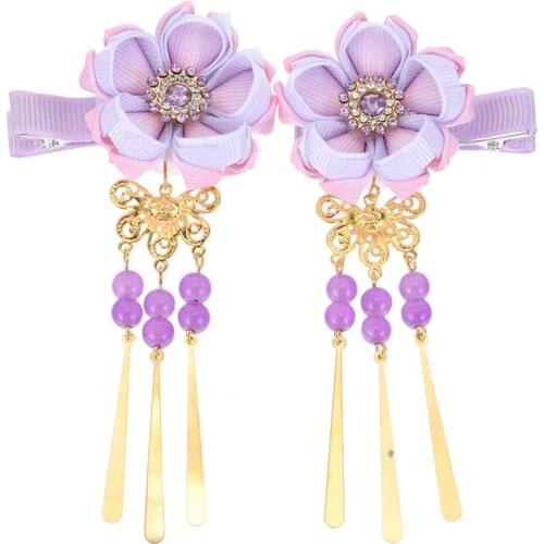 1 Pair Japanese Style Hair Clip Sakura Flower Hairpin Hair Clamp Hair Accessory