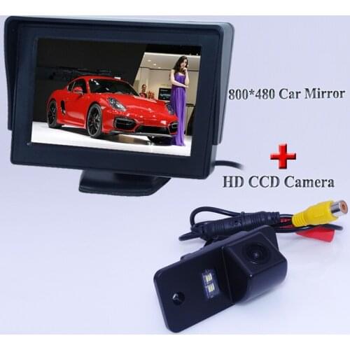 4.3"lcd screen monitor 800*480 high resolution +car rear reserve camera 170 angle 2 in 1 fit for Audi A3 A4 A6 A8 Q5 Q7 A6L