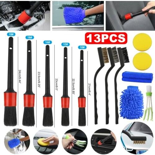13/10/9 Pcs Car Cleaning Brush Kit Detailing Dirt Dust Clean Engine Wheel Dashboard Air Outlet Clean Brush Car care accessories
