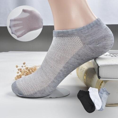 20Pcs=10Pair Solid Mesh Mens Socks Invisible Ankle Socks Men Summer Breathable Thin Male Boat Socks HOT SALE 2020
