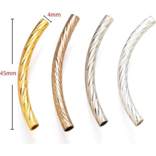 20pcs carved straight tube connectors bracelet gold spacer bead For Jewelry Making high quality Spacers DIY Accessories