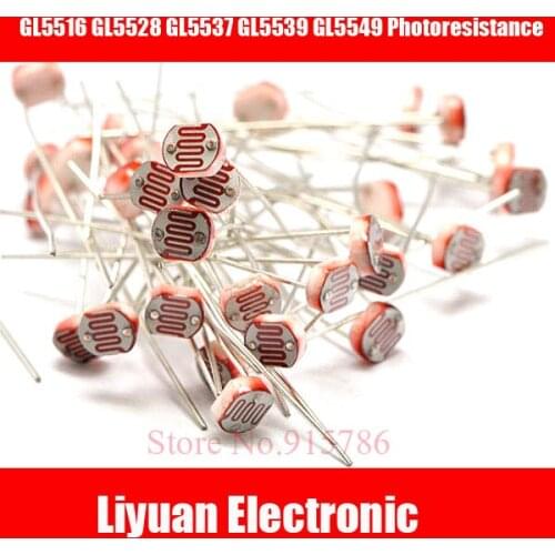 20Pcs Photoresistor Light Sensitive Inductor Photoresistor 5516 GL5516 GL5528 GL5537 GL5539 GL5549