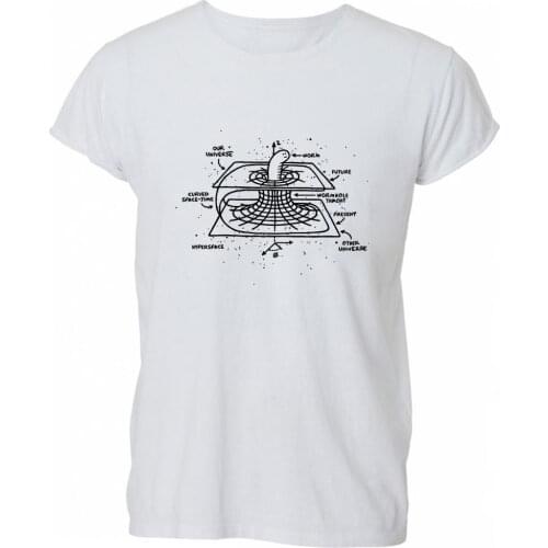 2019 Summer Fashion Hot Sale Men T Shirt Wormhole Explination Cartoon Physics Universe Geek T Shirt