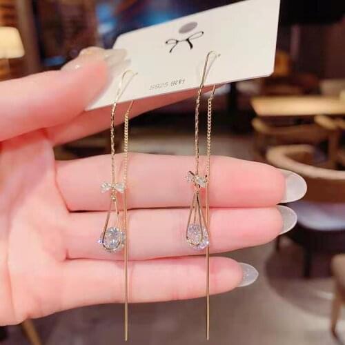 2021 new personality fashion angel tears drop tassels earrings temperament atmosphere hot style earrings earring female net red
