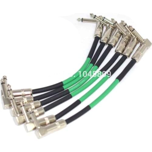 6 PCS Guitar Patch Cable 6" 1/4 Right Angle Instrument cable Guitar Effect Pedal free shipping