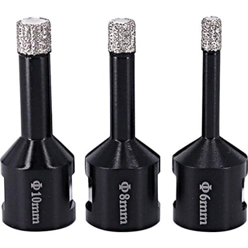 1 PCS 6/8/10mm Vaccum Brazed Diamond Dry Drill Bits Hole Saw Cutter For M14 Granite Marble Ceramic Tile Glass New